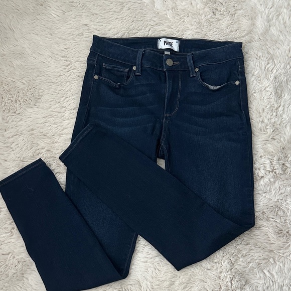 PAIGE Denim - PAIGE SZ 28 Women's Dark Blue distressed Skinny Jeans